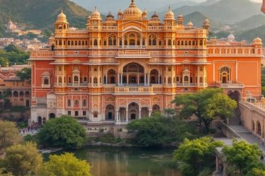 Paláce v Rajasthanu s bohatou architekturou.