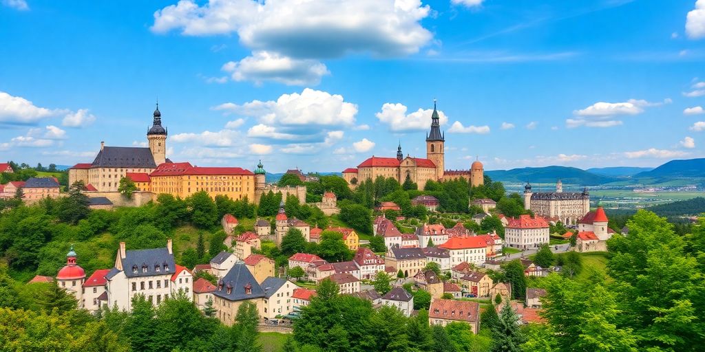 Památky UNESCO v Česku, historické budovy a krajina.