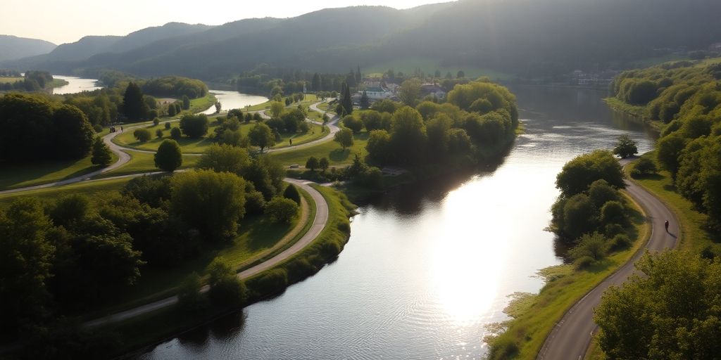 Cyklisté na trase podél řeky Vltavy.